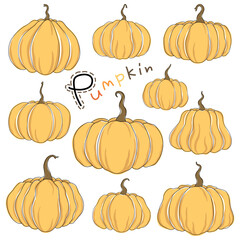 Pumpkin vector collection for design and decoration, can be used for various purposes such as Halloween decoration, stickers, digital print, Halloween party, paper pattern, postcard and more