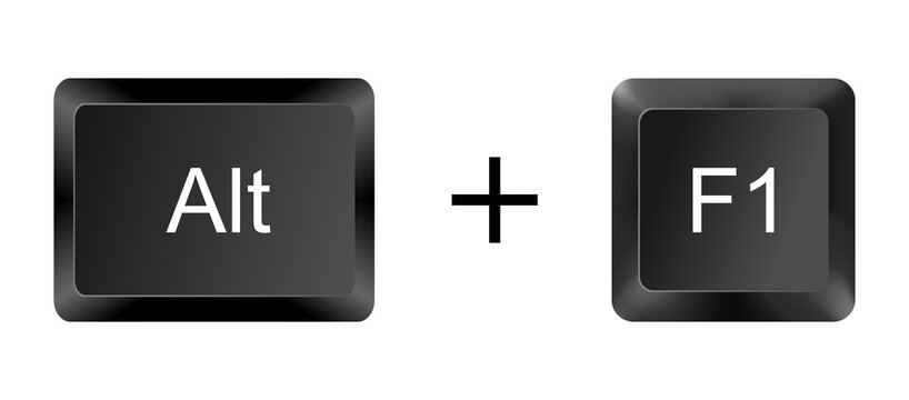 Alt + F1 3D Keyboard Shortcut Button