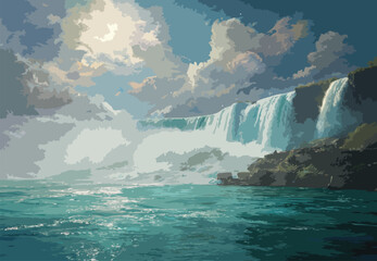 Niagara waterfall vector art