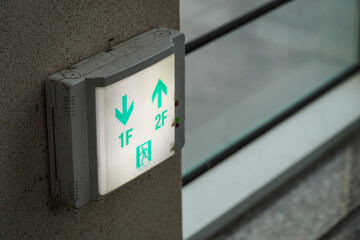 Emergency Exit Sign with Floor Indicators