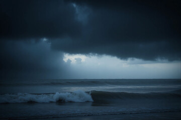 Fototapeta premium dark stormy sky over the ocean2