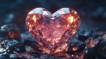 Heart shaped diamond gemstone love romance valentine's day jewelry precious stone ruby gem crystal silhouette
