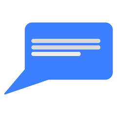 icon of bubble chat with blue color png