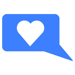 blue speech bubble with love