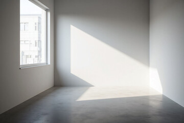 empty room with a white wall and a window (1) 1