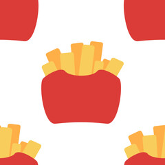 Seamless Pattern of French Fries Illustration
