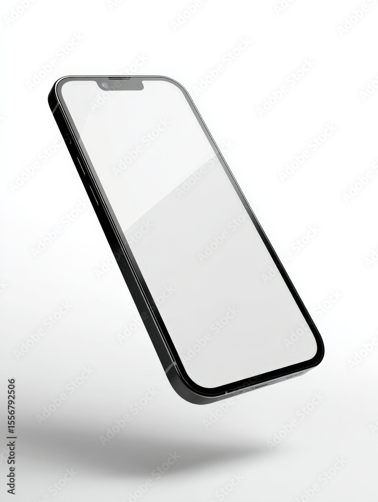Aufkleber modern black smartphone with large edge-to-edge display, sleek slim design, and minimal bezels isola