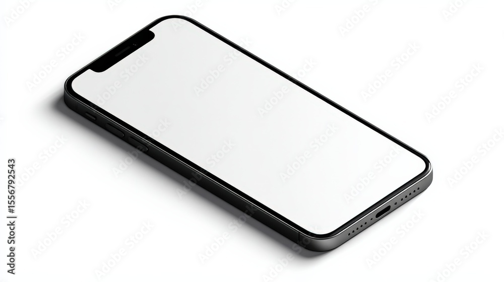 Poster Modern smartphone with large full screen display sleek black design premium mobile device with edge-to-edge screen high-resolution touch screen technology