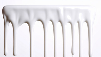 滴る白い接着剤の滑らかな断面マクロテクスチャ – Macro Shot of Thick White Glue Dripping with Smooth Cross-Section Flow