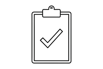 Business clipboard with check mark line art