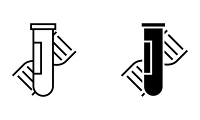 test tube with DNA, biotechnology and biochemistry research icon vector