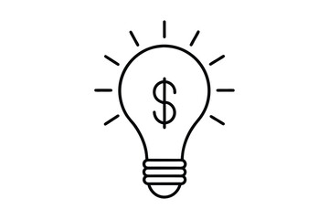 Business light bulb vector illustration line art icon