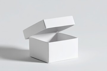 White box mockup with removable lid showing branding inside, isolated background