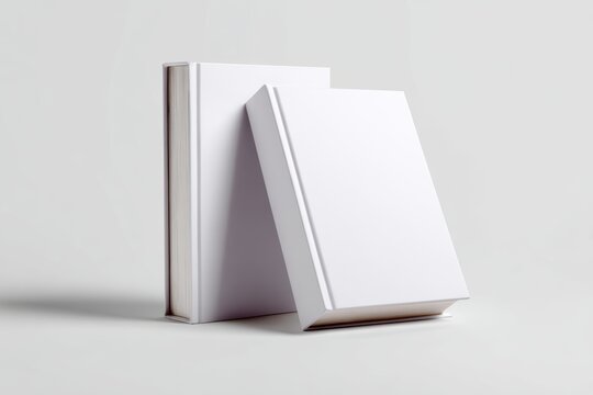 Clean hardcover book mockup standing upright with clean white dust jacket