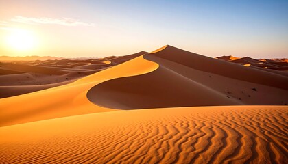 Golden desert sunrise