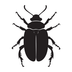Bombardier beetle silhouette vector flat illustration design. 