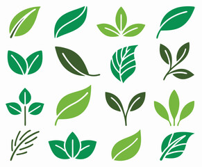 Two leaves icon. Leaf symbol. Nature organic isolated illustration. Vegetarian or vegan label. Green eco logo.