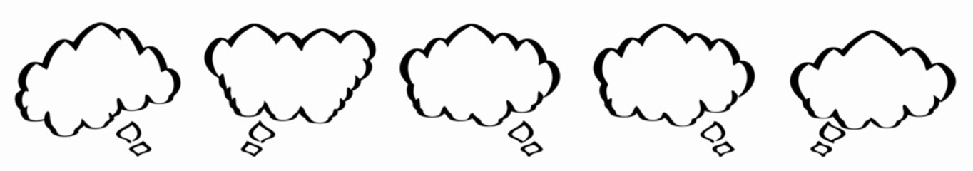 Cloud speech bubbles collection. Vector