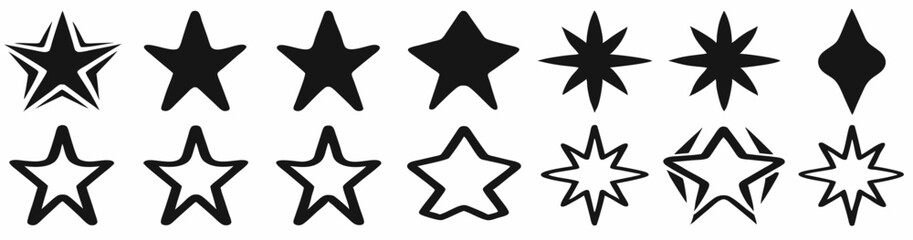 Star icon collection. Different stars set. Vector 

