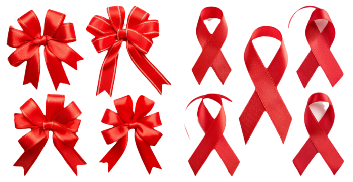 Red Ribbon Bows and Awareness Ribbons