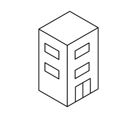 シンプルなビルのアイソメイラスト　ベクター
