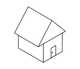 シンプルな家のアイソメイラスト　ベクター
