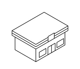 シンプルな店のアイソメイラスト　ベクター
