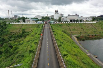 Fototapeta premium Construction site and aluminum bauxite mining plant