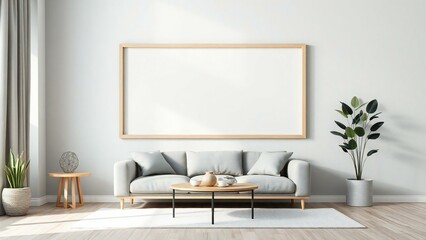 Modern living room interior design mockup