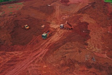 Construction site and aluminum bauxite mining plant