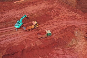 Construction site and aluminum bauxite mining plant