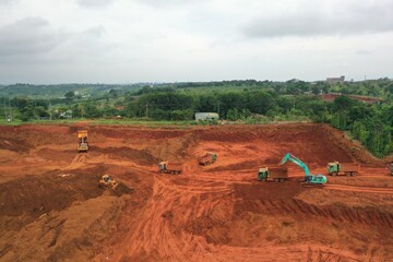 Construction site and aluminum bauxite mining plant