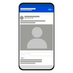 Mobile UI Layout of Social Network Feed PNG