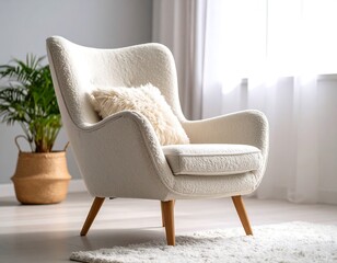 Cream armchair in modern room