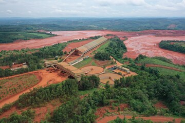 Construction site and aluminum bauxite mining plant