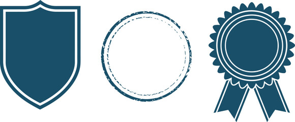 Vector shapes icons shield circle and award ribbon design elements for graphic design and web design use vector illustration
