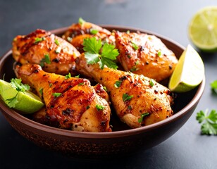 Roasted chicken drumsticks with lime