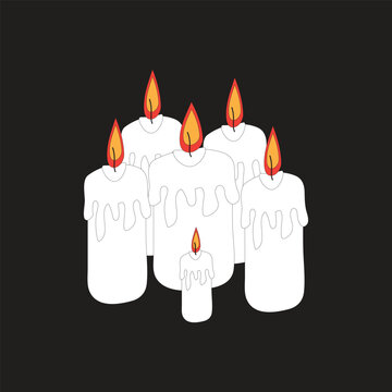 candle vector illustration of a light source that stands on a wick that is covered by a flammable solid fuel