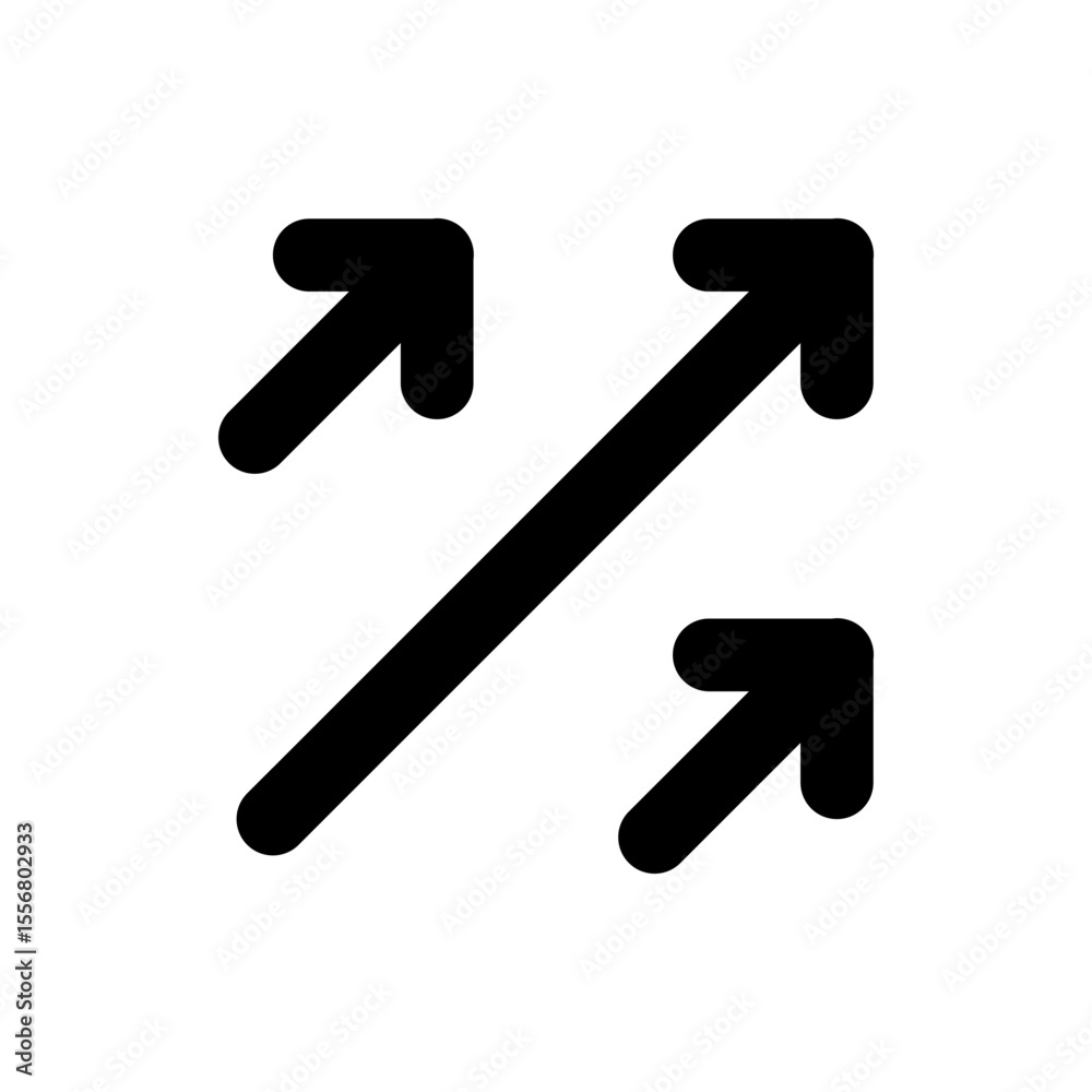 Poster three black arrows pointing in different directions on a white background creating a visual pattern 