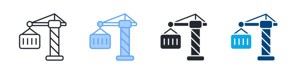 Cargo Icon Set Multiple Style. Designed In Outline, Blue, Glyph, Dual Tone