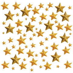 Scattered golden stars on a white background representing success and celebration