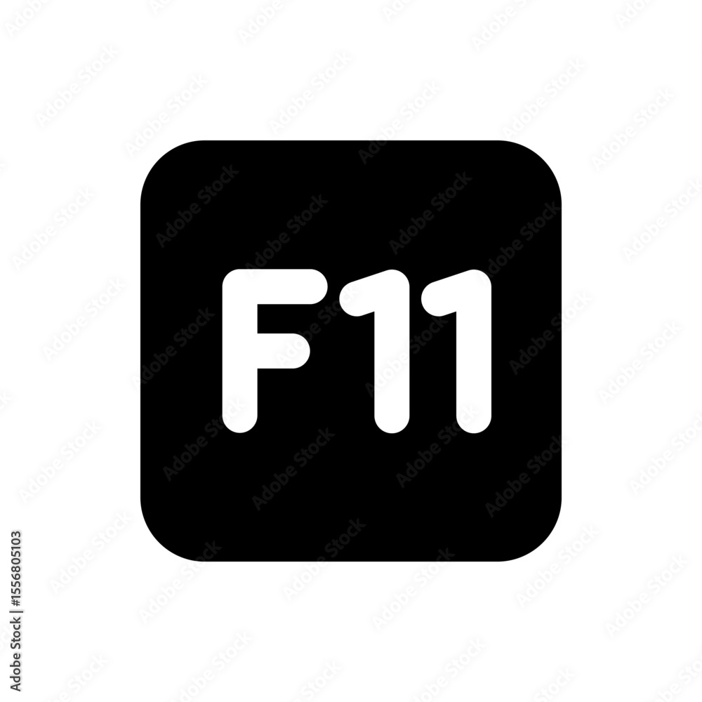 Fototapete white f eleven text on a black rounded square background representing a function key on a keyboard l