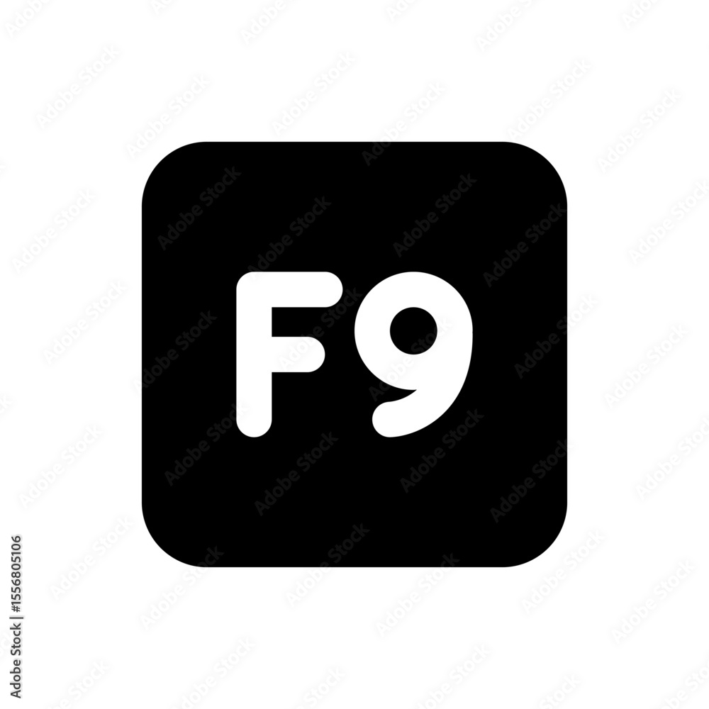 Fototapete illustration of a black rounded square with white text f nine displayed prominently in the center vi