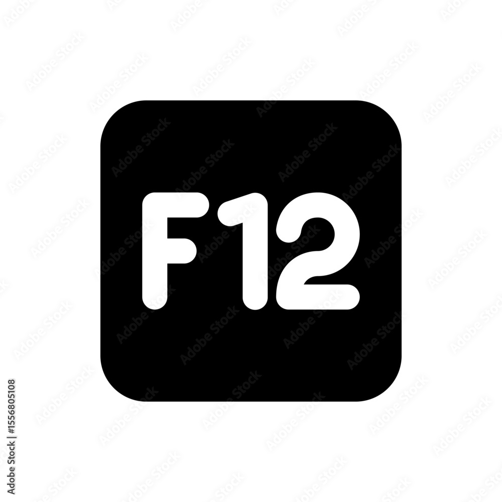 Fototapete illustration of a black rounded square with the white text f12 centered within the shape design elem