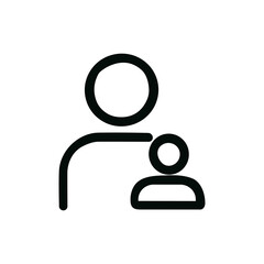 Simple Outline Person Add Icon, Group Member or Team Management Interface Element