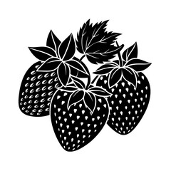 vector illustration of a strawberry Silhouette