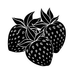 vector illustration of a strawberry Silhouette
