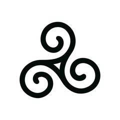 Obraz premium Simple Line Triskele Symbol Celtic Spiral Graphic Design Element
