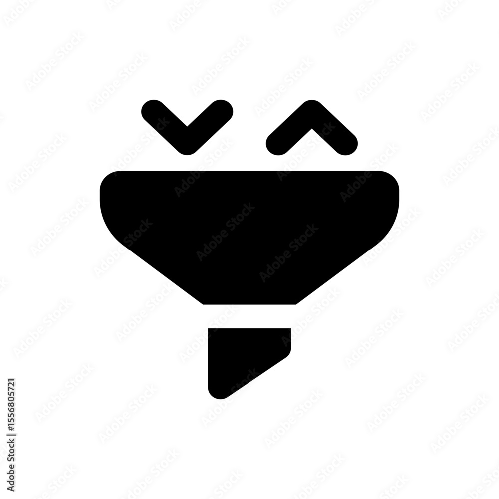 Poster black filter funnel icon with two arrows pointing up and down isolated on a white background image v
