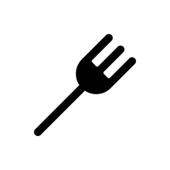 A simple black and white illustration of a fork with three tines on a plain white background design image